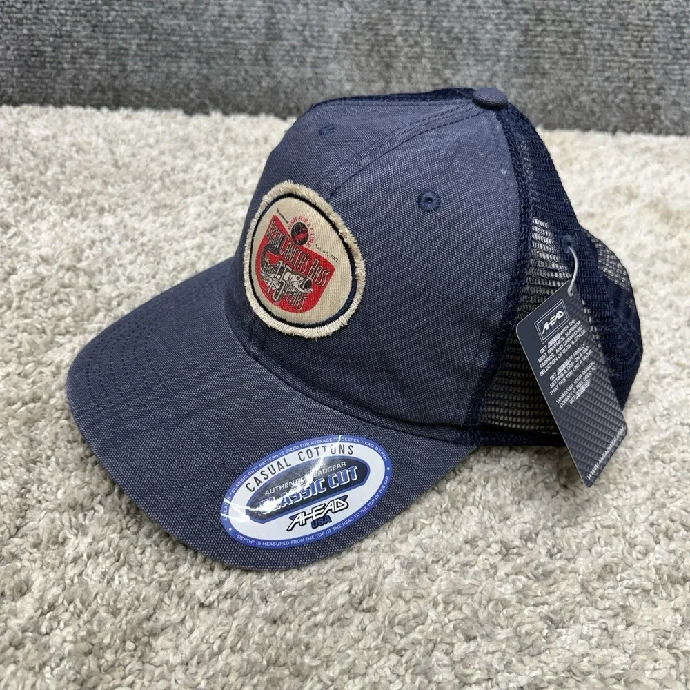 Kickin Cancer's Bass 15 Years Hat Cap Mesh Snapback Blue Fish For The Cure